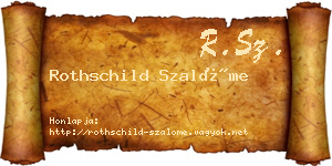 Rothschild Szalóme névjegykártya